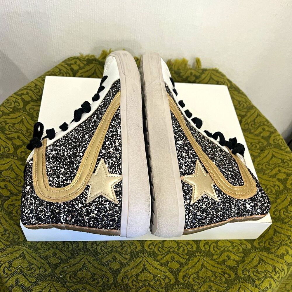 shu shop pia high top sneakers | black  and gold size 8.5